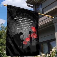 Cook Islands ANZAC Day Garden Flag Soldier Silhouette Remembrance LT05 - Polynesian Pride