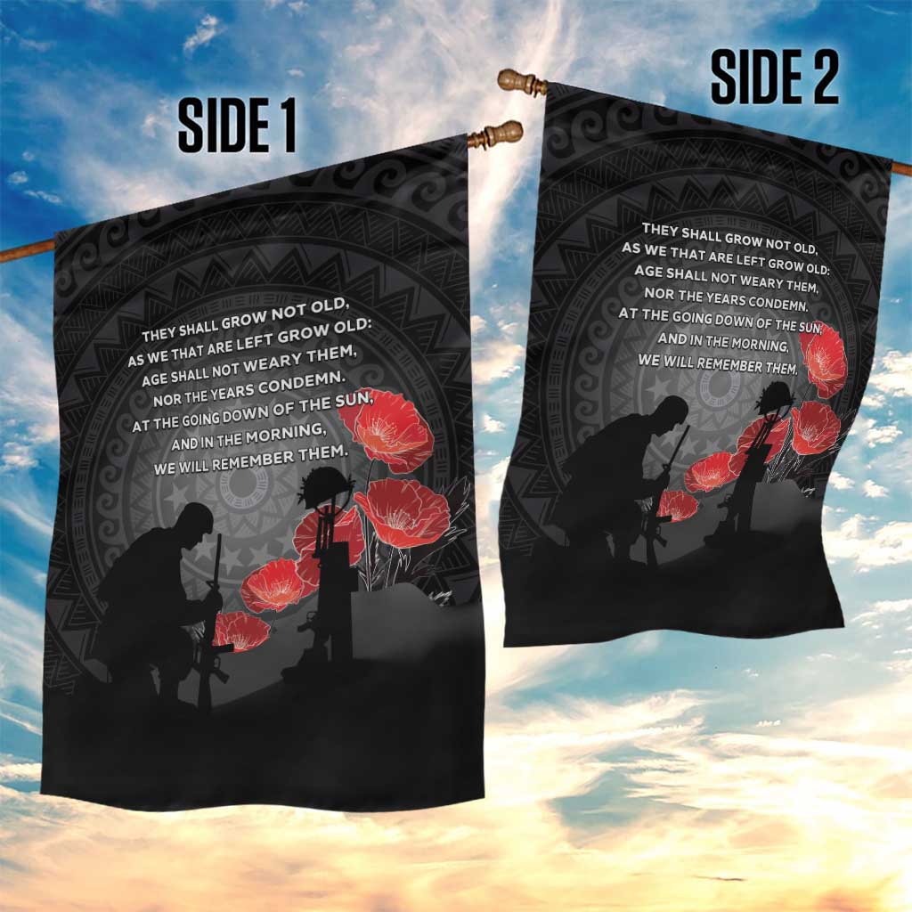 Cook Islands ANZAC Day Garden Flag Soldier Silhouette Remembrance LT05 - Polynesian Pride