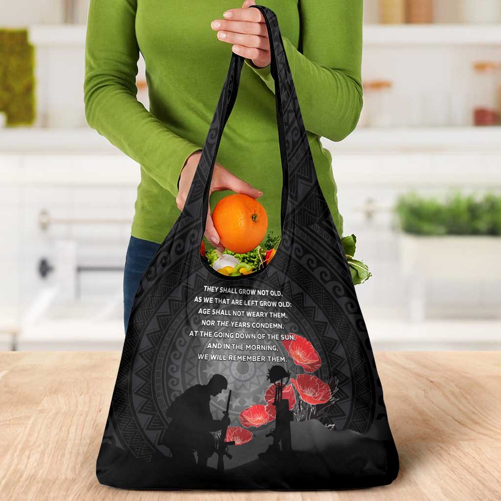 Cook Islands ANZAC Day Grocery Bag Soldier Silhouette Remembrance LT05 - Polynesian Pride