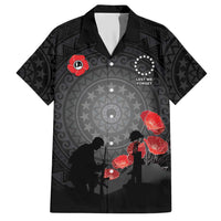 Cook Islands ANZAC Day Hawaiian Shirt Soldier Silhouette Remembrance LT05 Black - Polynesian Pride
