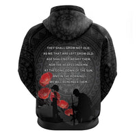Cook Islands ANZAC Day Hoodie Soldier Silhouette Remembrance LT05 - Polynesian Pride