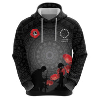Cook Islands ANZAC Day Hoodie Soldier Silhouette Remembrance LT05 - Polynesian Pride