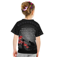 Cook Islands ANZAC Day Kid T Shirt Soldier Silhouette Remembrance LT05 - Polynesian Pride