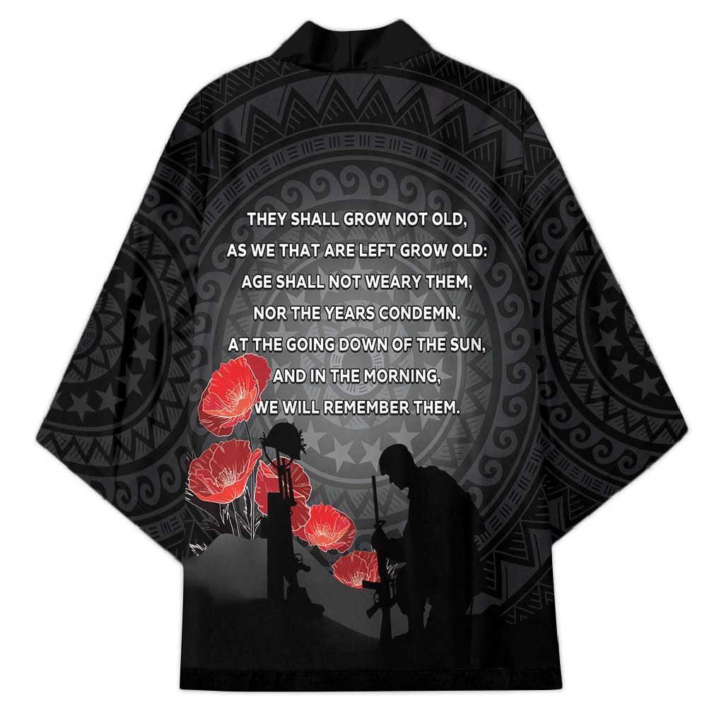 Cook Islands ANZAC Day Kimono Soldier Silhouette Remembrance LT05 - Polynesian Pride