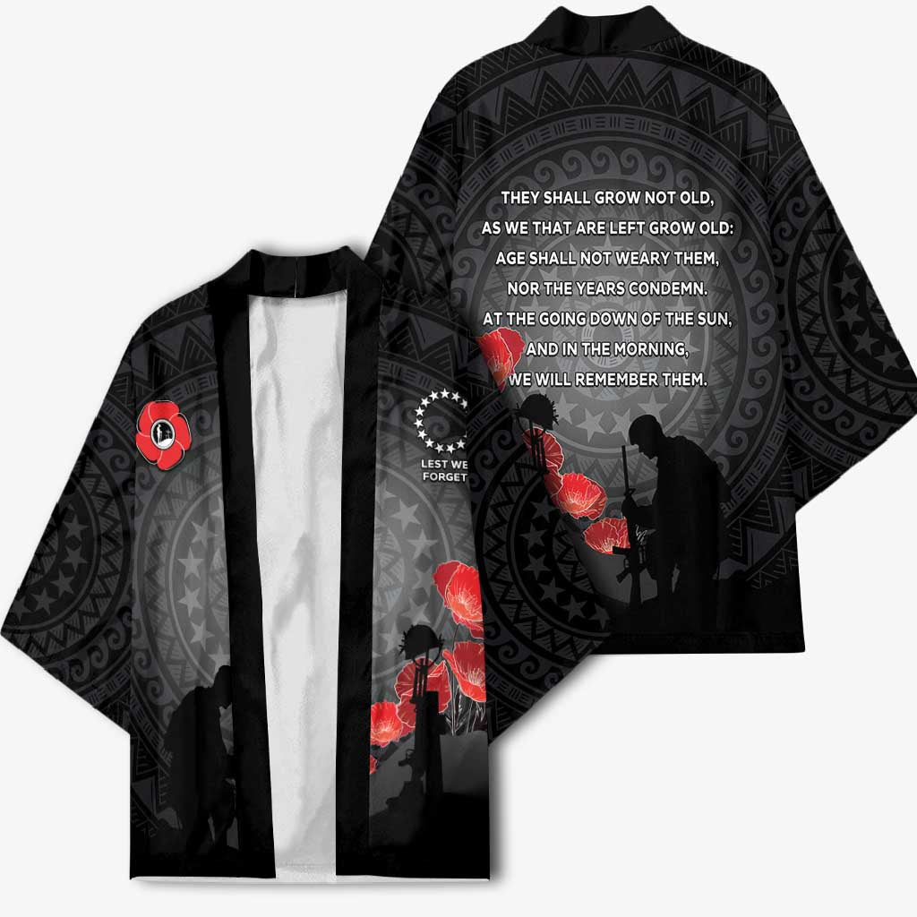 Cook Islands ANZAC Day Kimono Soldier Silhouette Remembrance LT05 - Polynesian Pride