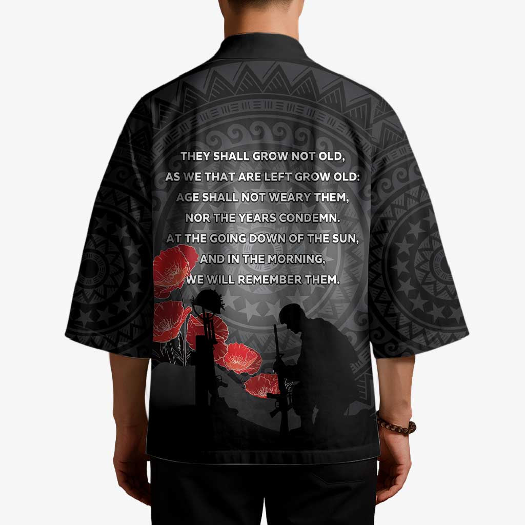 Cook Islands ANZAC Day Kimono Soldier Silhouette Remembrance LT05 - Polynesian Pride