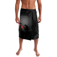 Cook Islands ANZAC Day Lavalava Soldier Silhouette Remembrance LT05 Black - Polynesian Pride