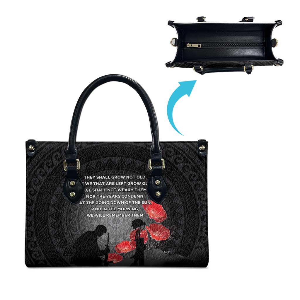 Cook Islands ANZAC Day Leather Bag Soldier Silhouette Remembrance LT05 - Polynesian Pride