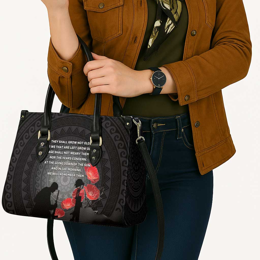 Cook Islands ANZAC Day Leather Bag Soldier Silhouette Remembrance LT05 - Polynesian Pride