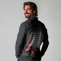 Cook Islands ANZAC Day Long Sleeve Polo Shirt Soldier Silhouette Remembrance LT05 - Polynesian Pride