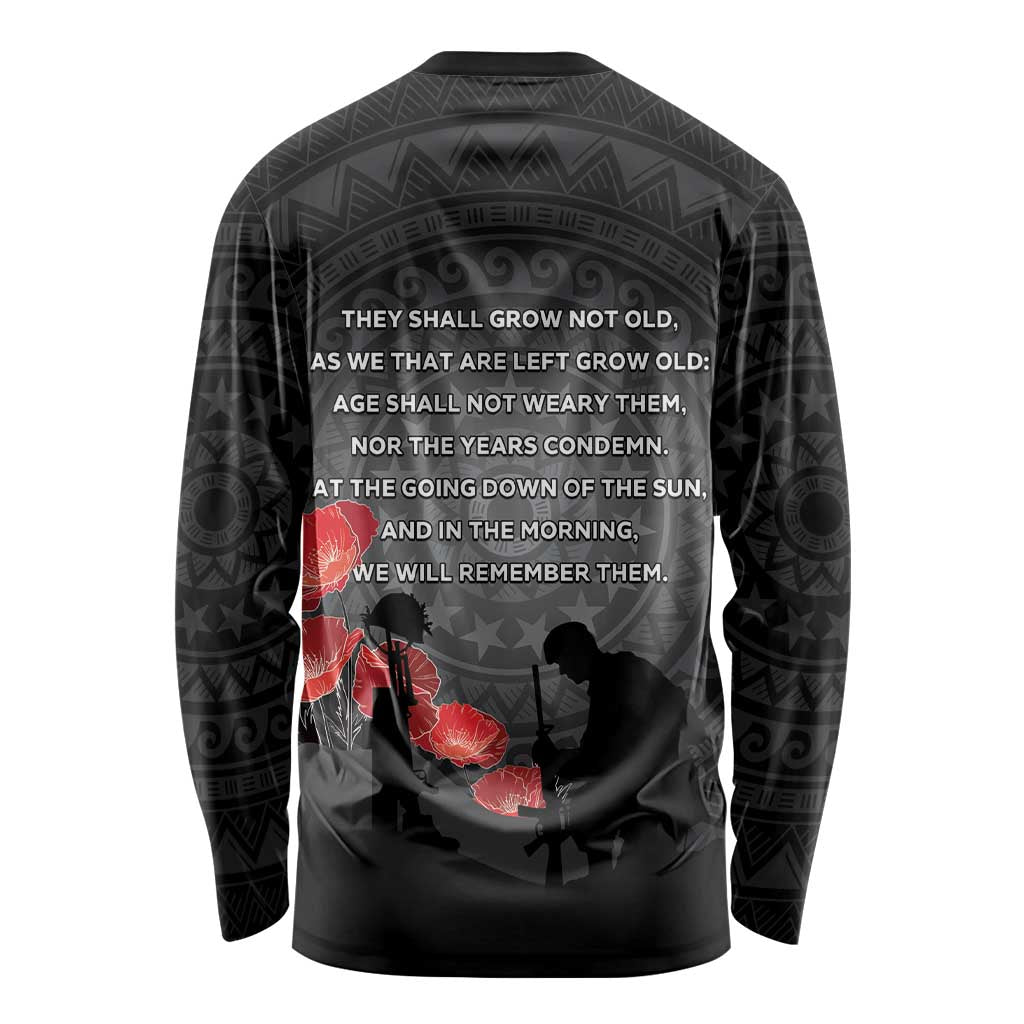 Cook Islands ANZAC Day Long Sleeve Shirt Soldier Silhouette Remembrance
