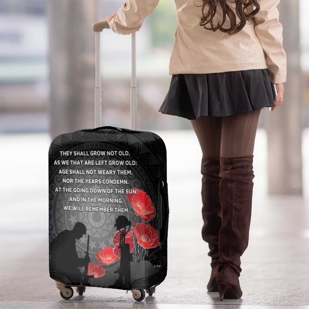 Cook Islands ANZAC Day Luggage Cover Soldier Silhouette Remembrance LT05 - Polynesian Pride