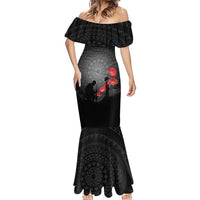 Cook Islands ANZAC Day Mermaid Dress Soldier Silhouette Remembrance LT05 - Polynesian Pride