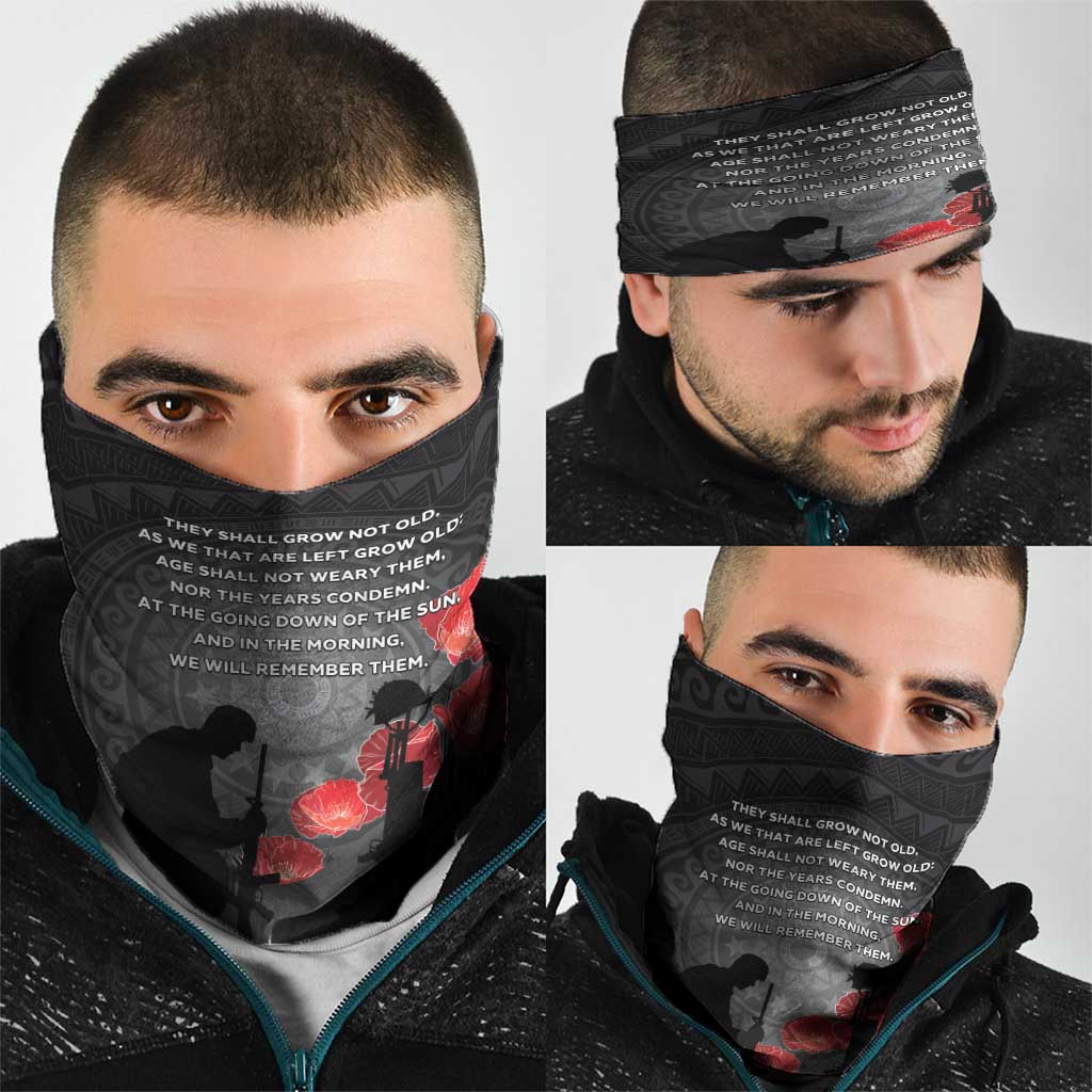 Cook Islands ANZAC Day Neck Gaiter Soldier Silhouette Remembrance LT05 - Polynesian Pride