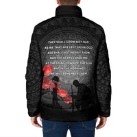 Cook Islands ANZAC Day Padded Jacket Soldier Silhouette Remembrance