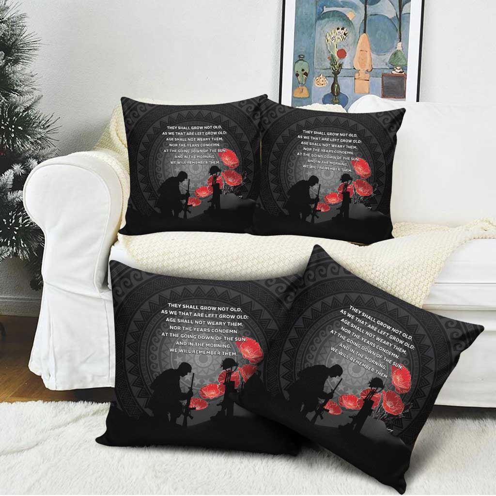 Cook Islands ANZAC Day Pillow Cover Soldier Silhouette Remembrance LT05 - Polynesian Pride
