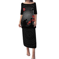Cook Islands ANZAC Day Puletasi Soldier Silhouette Remembrance