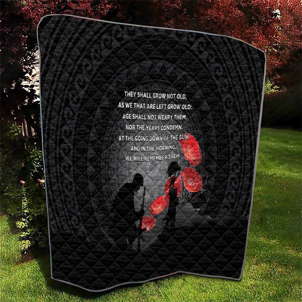 Cook Islands ANZAC Day Quilt Soldier Silhouette Remembrance LT05 - Polynesian Pride