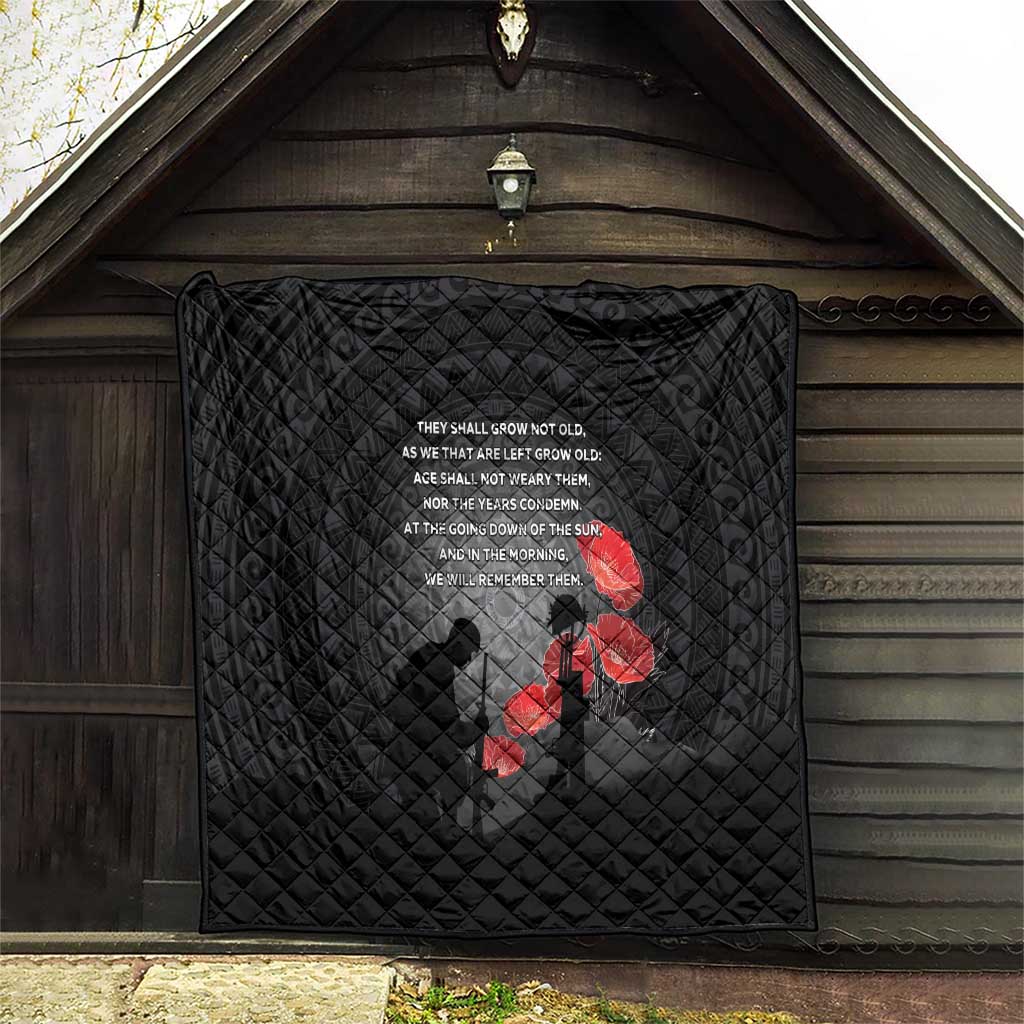 Cook Islands ANZAC Day Quilt Soldier Silhouette Remembrance LT05 - Polynesian Pride