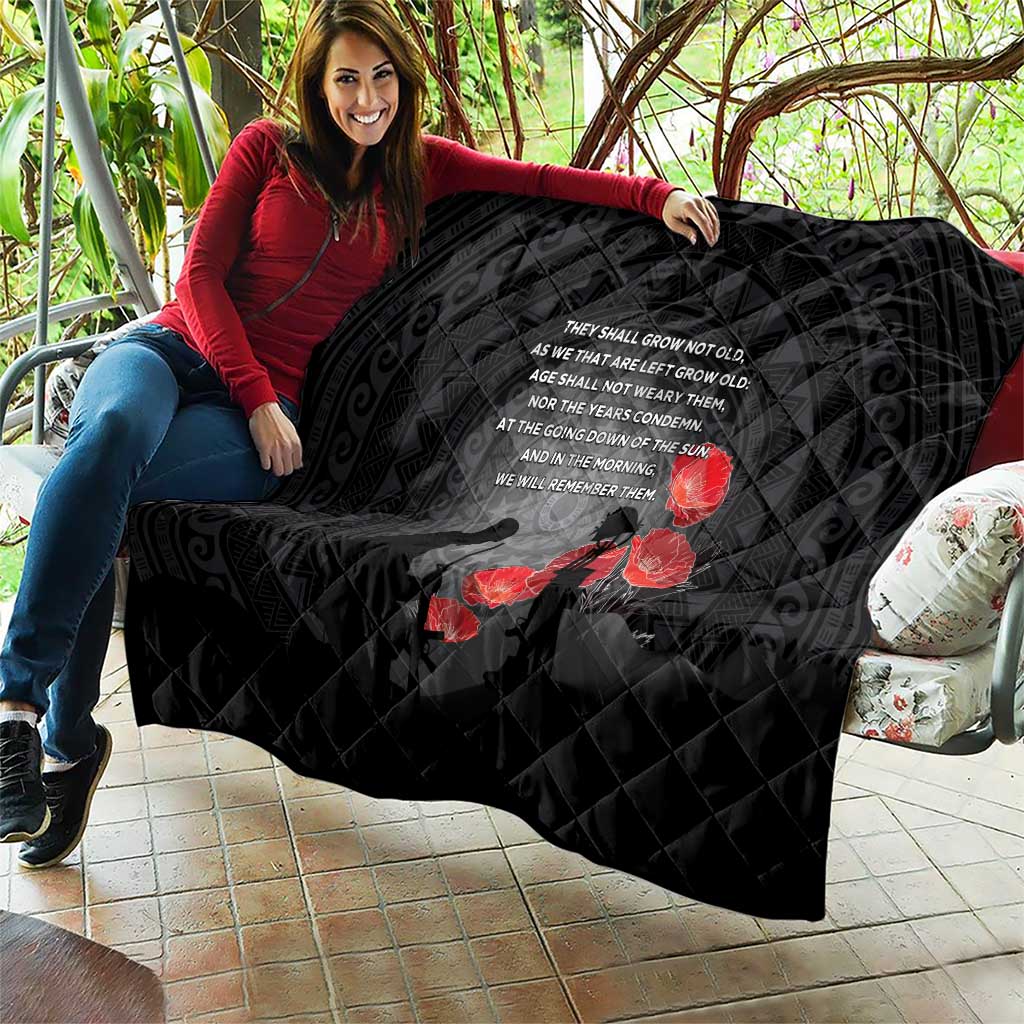 Cook Islands ANZAC Day Quilt Soldier Silhouette Remembrance LT05 - Polynesian Pride