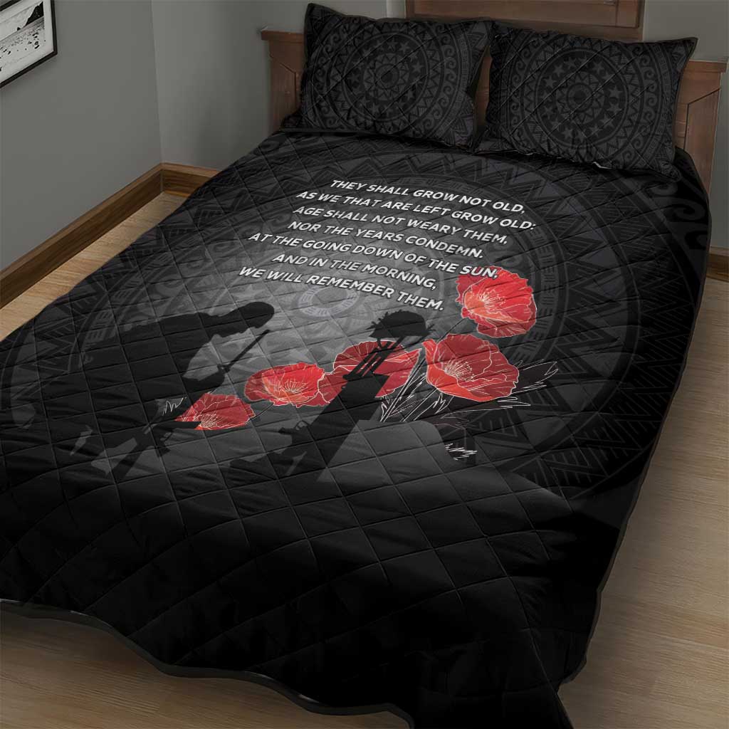 Cook Islands ANZAC Day Quilt Bed Set Soldier Silhouette Remembrance LT05 - Polynesian Pride