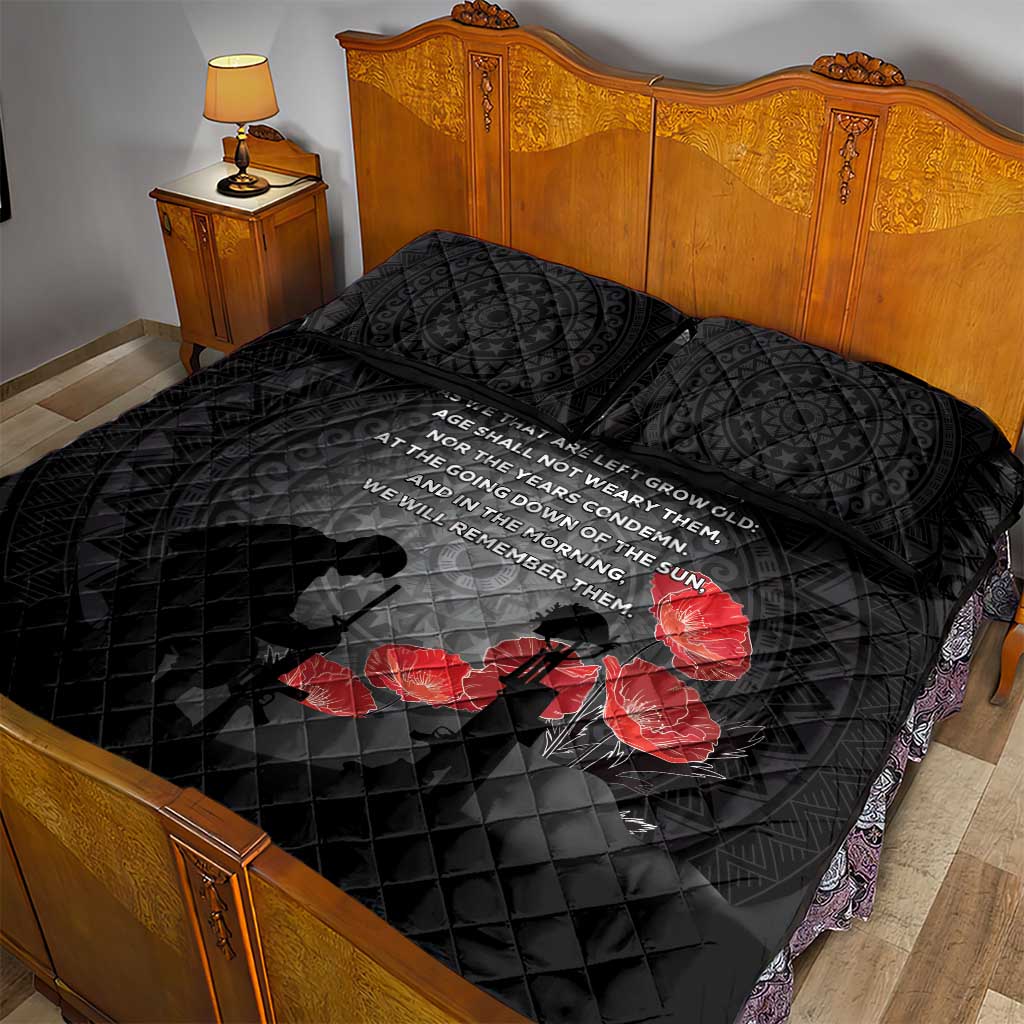Cook Islands ANZAC Day Quilt Bed Set Soldier Silhouette Remembrance LT05 - Polynesian Pride