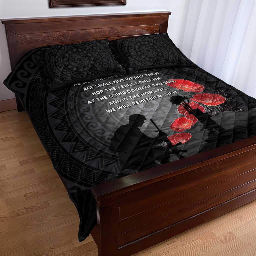Cook Islands ANZAC Day Quilt Bed Set Soldier Silhouette Remembrance LT05 - Polynesian Pride