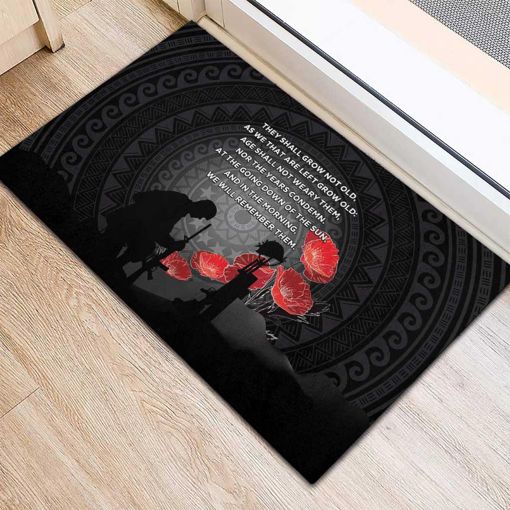 Cook Islands ANZAC Day Rubber Doormat Soldier Silhouette Remembrance LT05 - Polynesian Pride
