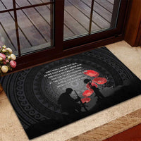 Cook Islands ANZAC Day Rubber Doormat Soldier Silhouette Remembrance LT05 - Polynesian Pride