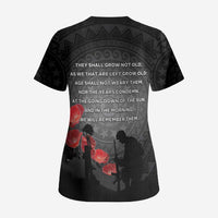 Cook Islands ANZAC Day Scrub Top Soldier Silhouette Remembrance LT05 - Polynesian Pride