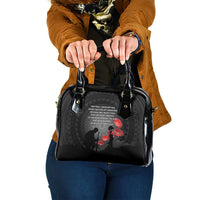 Cook Islands ANZAC Day Shoulder Handbag Soldier Silhouette Remembrance LT05 One Size Black - Polynesian Pride