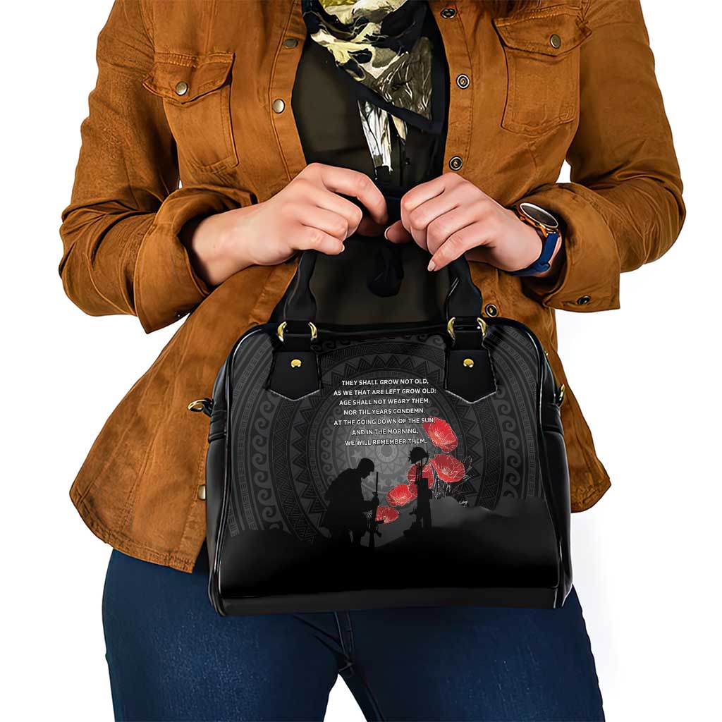 Cook Islands ANZAC Day Shoulder Handbag Soldier Silhouette Remembrance LT05 - Polynesian Pride