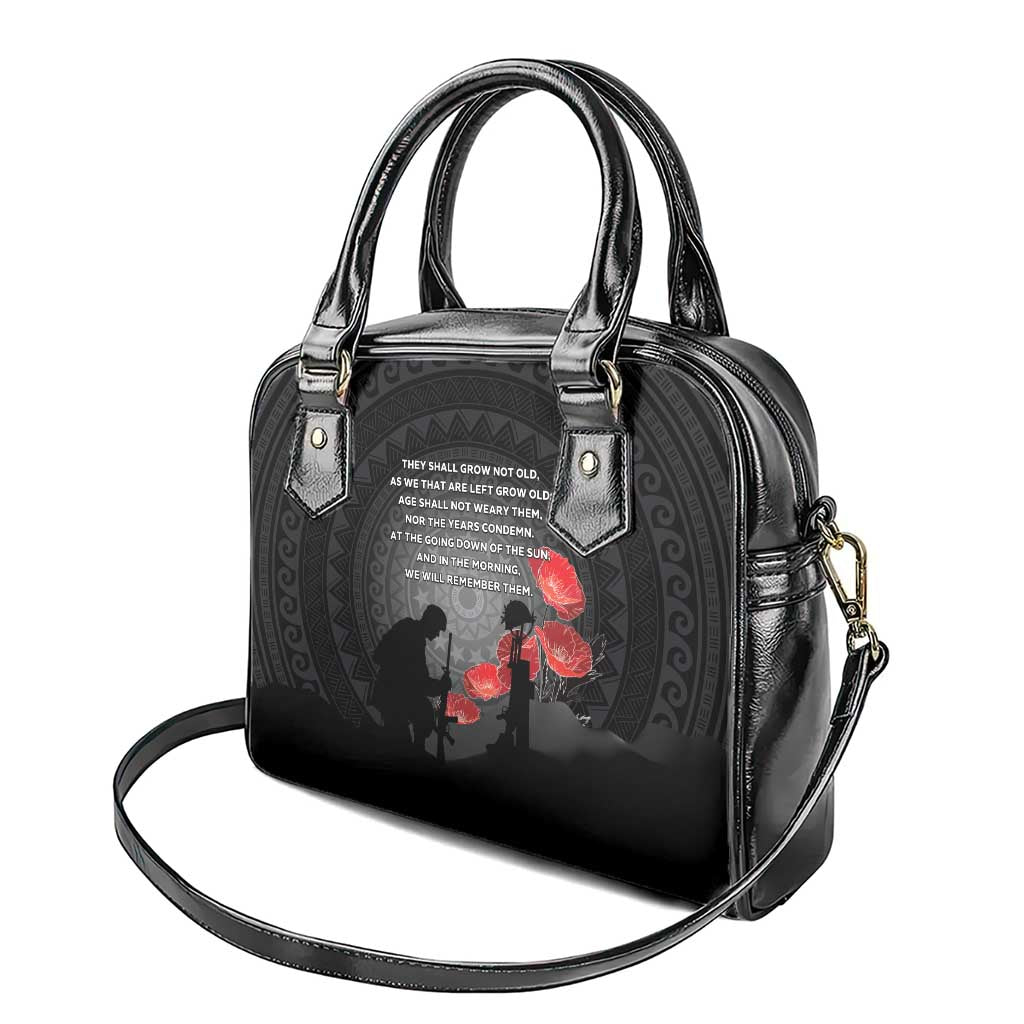 Cook Islands ANZAC Day Shoulder Handbag Soldier Silhouette Remembrance LT05 - Polynesian Pride