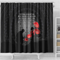 Cook Islands ANZAC Day Shower Curtain Soldier Silhouette Remembrance LT05 - Polynesian Pride