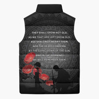 Cook Islands ANZAC Day Sleeveless Puffer Jacket Soldier Silhouette Remembrance LT05 - Polynesian Pride