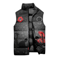 Cook Islands ANZAC Day Sleeveless Puffer Jacket Soldier Silhouette Remembrance LT05 - Polynesian Pride