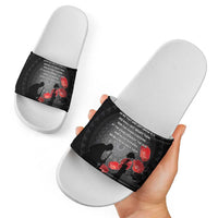 Cook Islands ANZAC Day Slide Sandals Soldier Silhouette Remembrance LT05 - Polynesian Pride