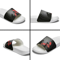Cook Islands ANZAC Day Slide Sandals Soldier Silhouette Remembrance LT05 - Polynesian Pride
