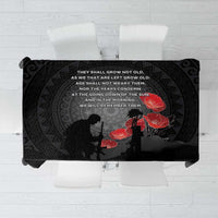 Cook Islands ANZAC Day Tablecloth Soldier Silhouette Remembrance LT05 Black - Polynesian Pride