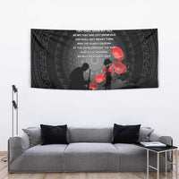 Cook Islands ANZAC Day Tapestry Soldier Silhouette Remembrance LT05 - Polynesian Pride