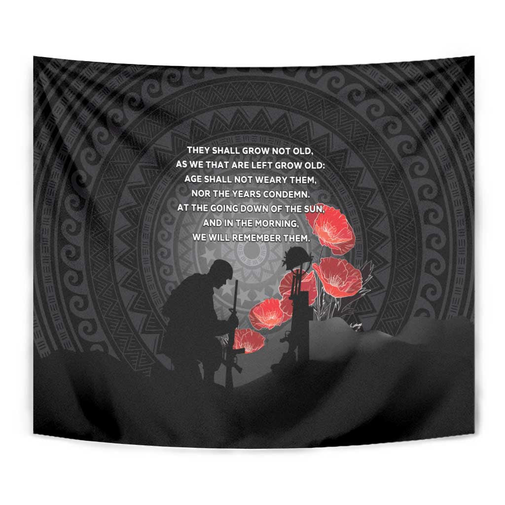Cook Islands ANZAC Day Tapestry Soldier Silhouette Remembrance LT05 - Polynesian Pride