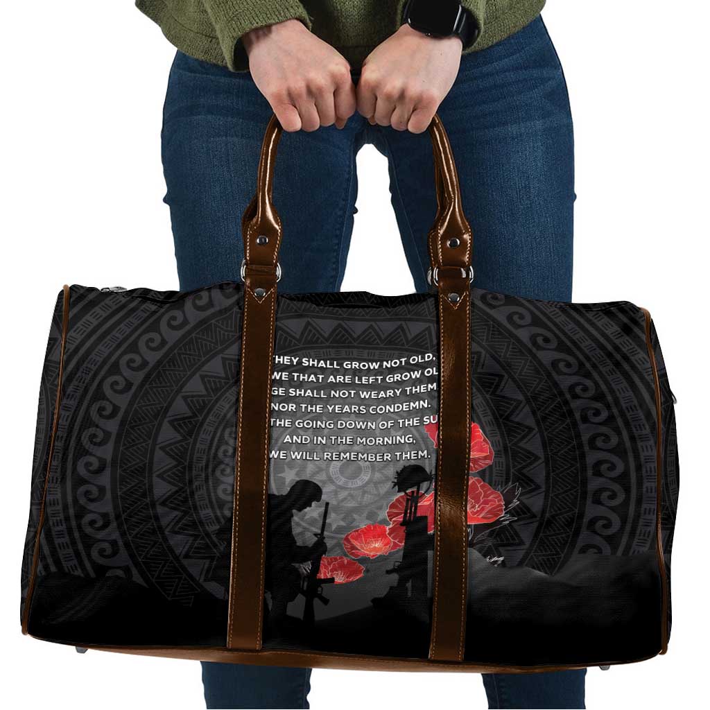 Cook Islands ANZAC Day Travel Bag Soldier Silhouette Remembrance