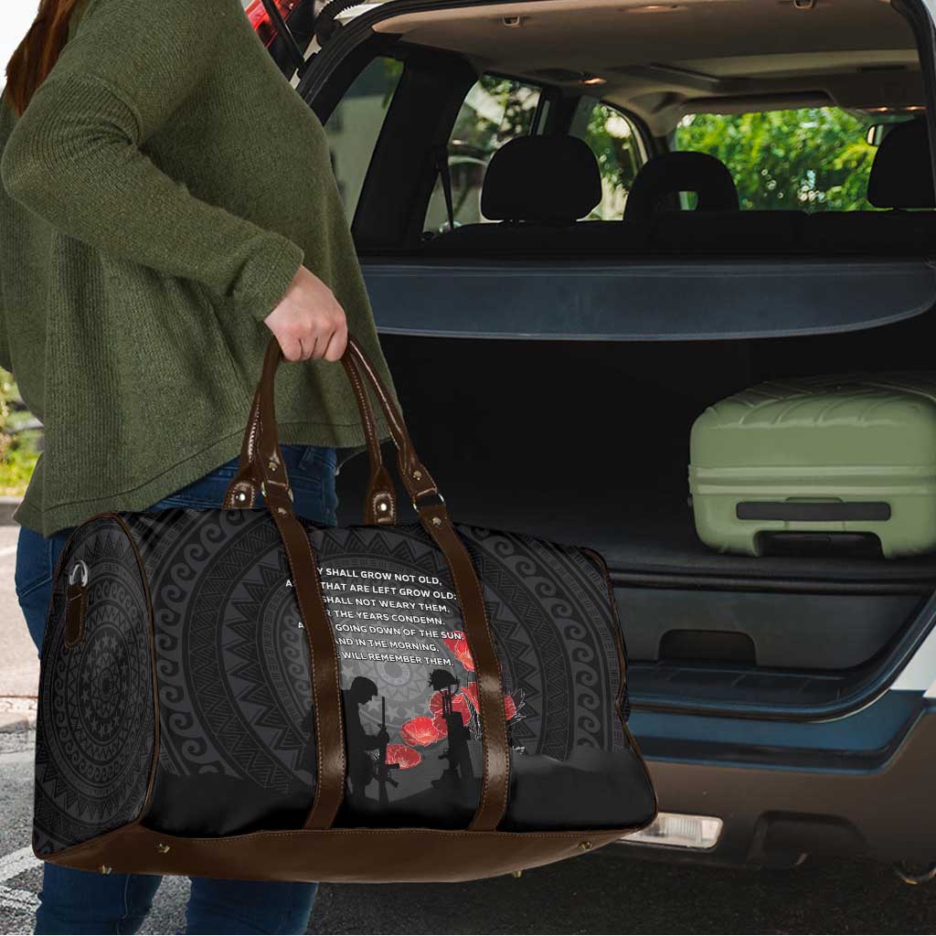 Cook Islands ANZAC Day Travel Bag Soldier Silhouette Remembrance