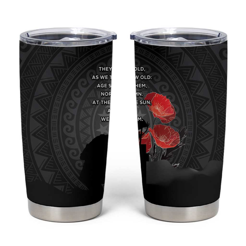 Cook Islands ANZAC Day Tumbler Cup Soldier Silhouette Remembrance LT05 Black - Polynesian Pride