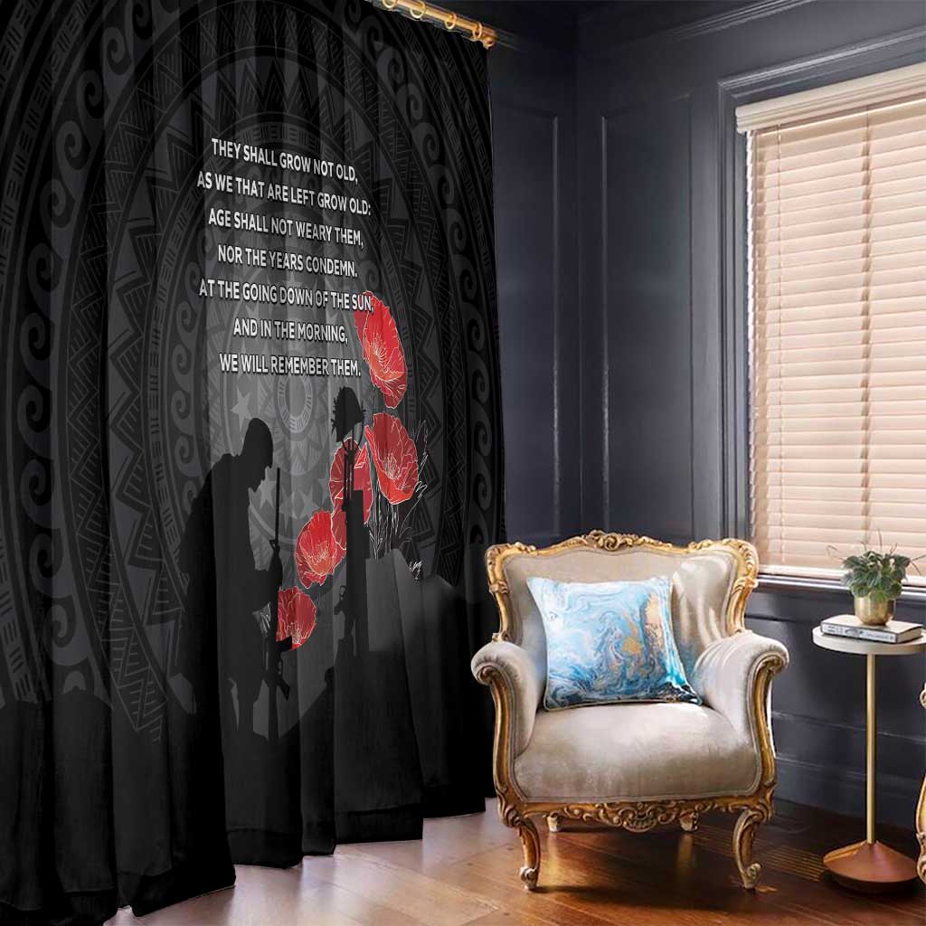 Cook Islands ANZAC Day Window Curtain Soldier Silhouette Remembrance LT05 - Polynesian Pride