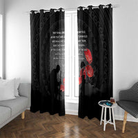 Cook Islands ANZAC Day Window Curtain Soldier Silhouette Remembrance LT05 With Grommets Black - Polynesian Pride