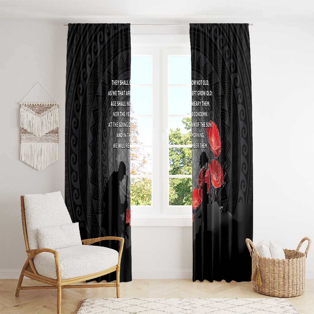 Cook Islands ANZAC Day Window Curtain Soldier Silhouette Remembrance LT05 - Polynesian Pride