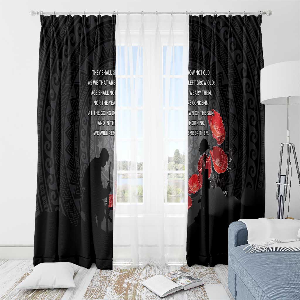 Cook Islands ANZAC Day Window Curtain Soldier Silhouette Remembrance LT05 - Polynesian Pride