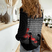 Cook Islands ANZAC Day Women Casual Shirt Soldier Silhouette Remembrance LT05 - Polynesian Pride