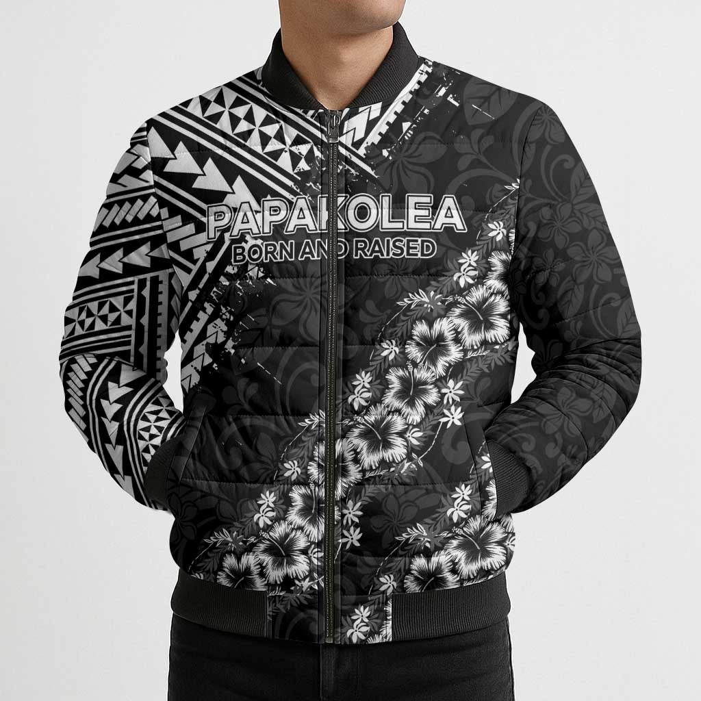 Hawaii Papakolea Born And Raised Bomber Puffer Jacket Hawaiian Tribal Pattern LT05 - Polynesian Pride